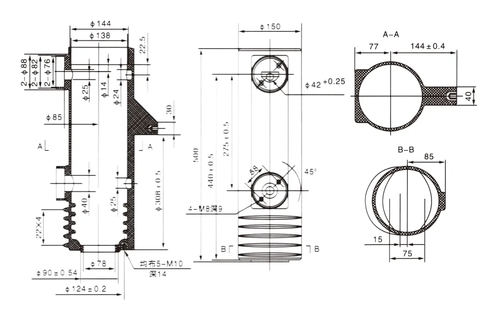 JS1-10Q 630А~1250А Изоляционный цилиндр VS1（3）